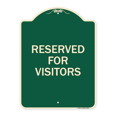 Signmission Reserved Parking Reserved Parking for Visitors Heavy-Gauge Aluminum Sign, 24" x 18", G-1824-23041 A-DES-G-1824-23041